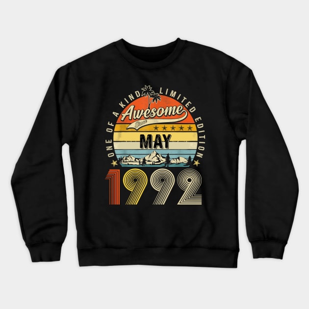 Awesome Since May 1992 Vintage 31st Birthday Crewneck Sweatshirt by Mhoon 